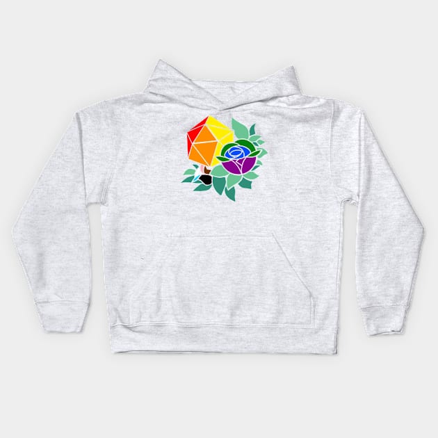 Pretty Poly Rose Progressive Pride Kids Hoodie by thedicegoddess